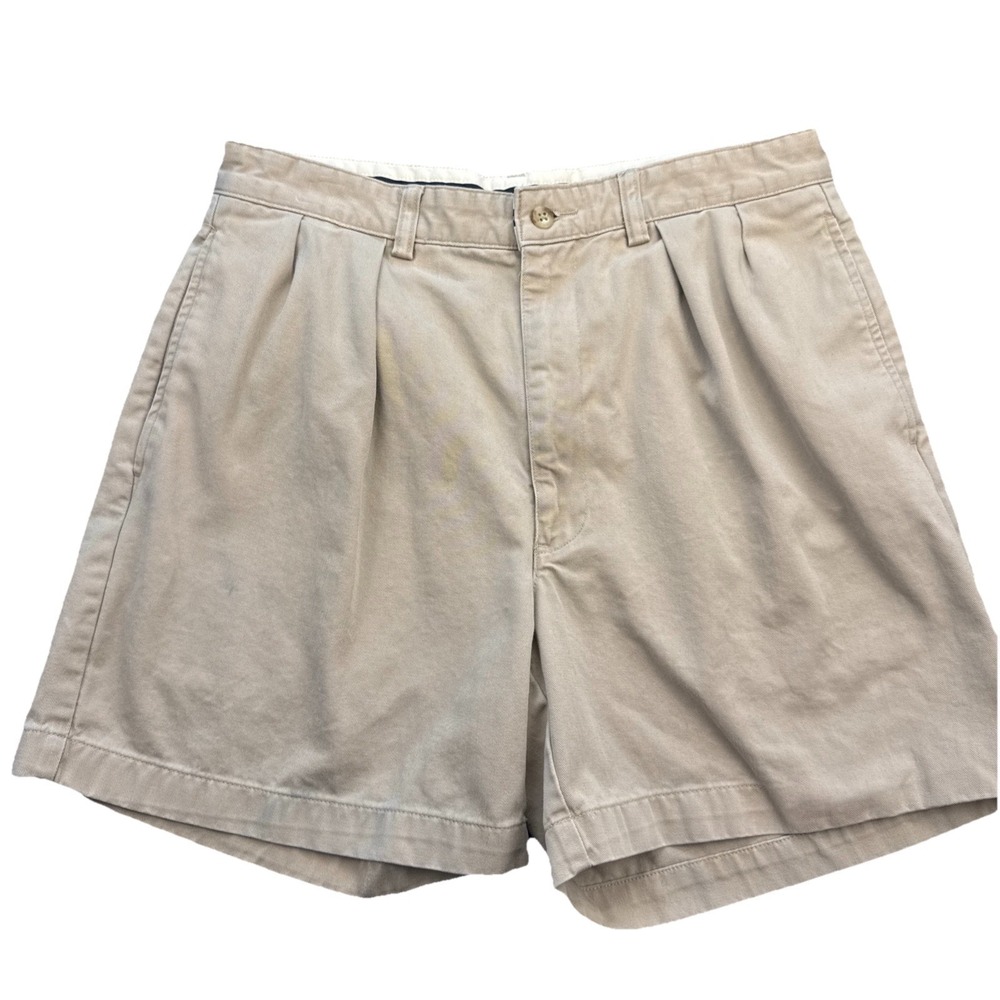 VTG. Polo By Ralph Lauren Mens 33 Shorts Prospect Short Pleated Front Khaki